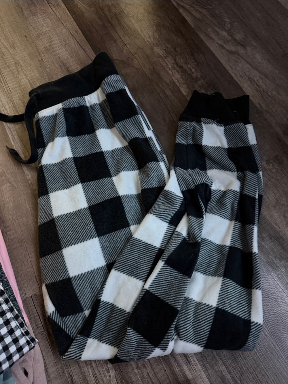 Aeropostale Black & White Buffalo Plaid Kids Joggers
